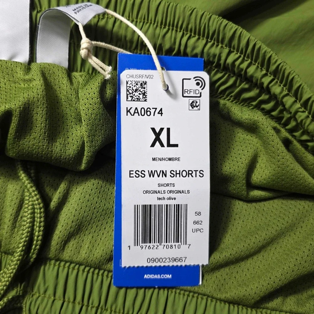 Adidas Originals Trefoil Essentials Woven Shorts Men's XL Olive Green NWT KA0674